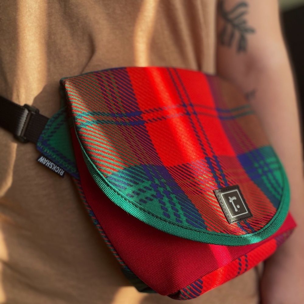 Cute Fall Fanny Pack Rickshaw Brand Purse Belt Bag Red Green Blue Plaid